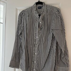 GAP Women’s striped ruffled blouse